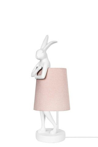 Kare Design KARE lampa stołowa RABBIT 50 cm biała / różowa