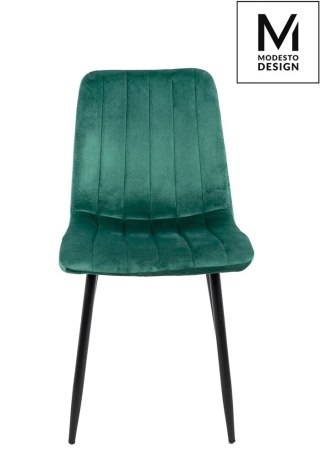 MODESTO MODESTO krzesło LARA zielone - welur, metal