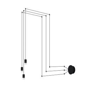 Moosee MOOSEE lampa ścienna FLUSSO WALL 3 czarna