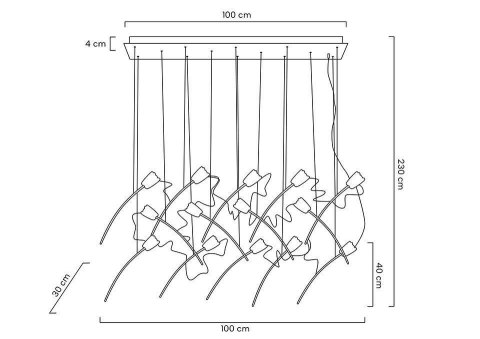 Moosee MOOSEE lampa wisząca TULIPPE 14 LINE złota
