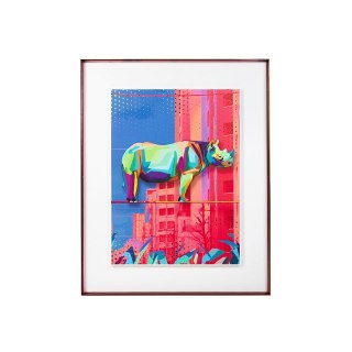 King Home Obraz RHINO IN THE CITY 88x110 cm