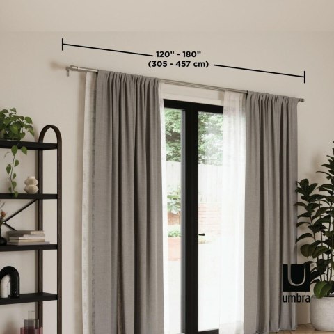 Umbra UMBRA podwójny karnisz CAPPA 305 - 457 cm srebrny