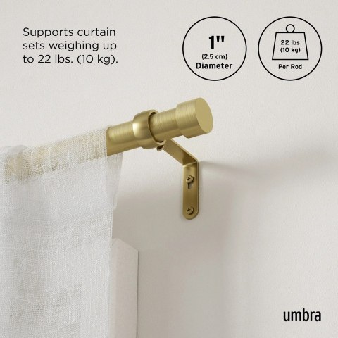 Umbra UMBRA pojedynczy karnisz CAPPA 305 - 457 cm złoty