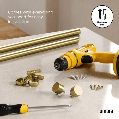 Umbra UMBRA pojedynczy karnisz CAPPA 305 - 457 cm złoty