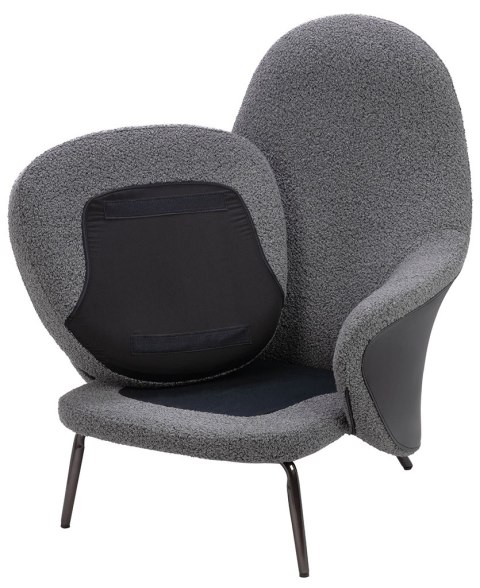 King Home Fotel LOBBY TEDDY szary - stal, opal