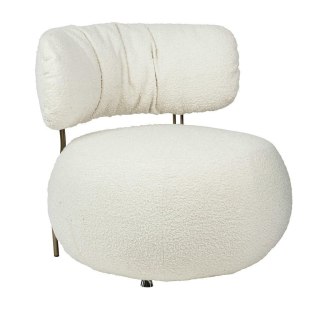 King Home Fotel LOW TEDDY biały - stal
