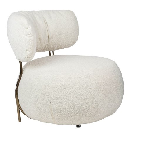King Home Fotel LOW TEDDY biały - stal