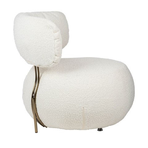 King Home Fotel LOW TEDDY biały - stal