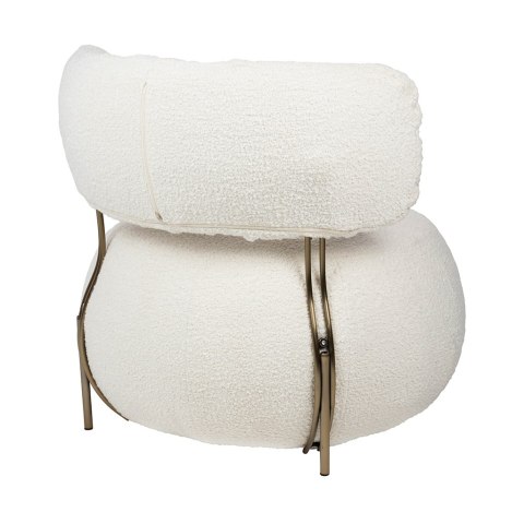 King Home Fotel LOW TEDDY biały - stal