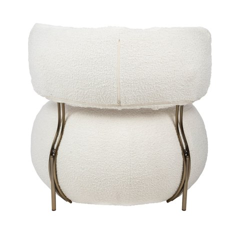 King Home Fotel LOW TEDDY biały - stal