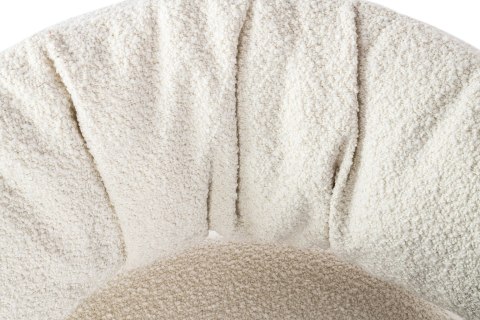 King Home Fotel LOW TEDDY biały - stal
