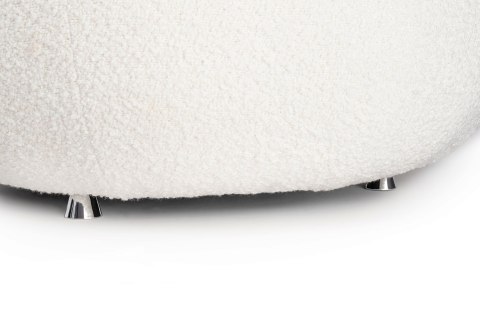 King Home Fotel LOW TEDDY biały - stal