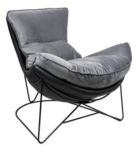 King Home Fotel OTILIA STAND VELVET ciemny szary welur