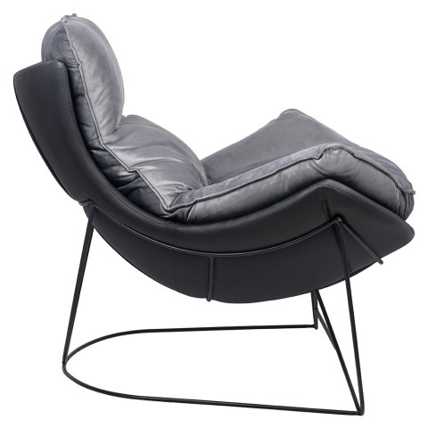 King Home Fotel OTILIA STAND VELVET ciemny szary welur