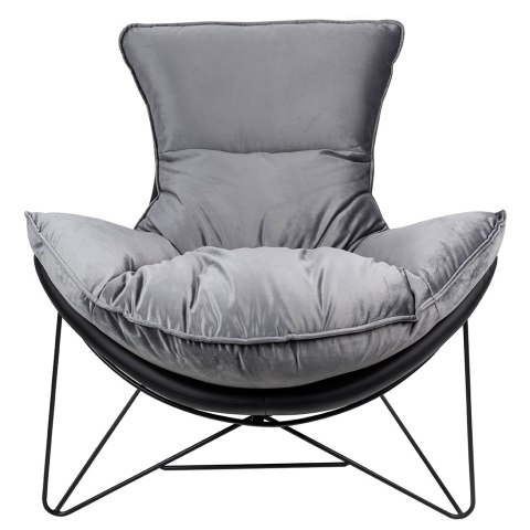 King Home Fotel OTILIA STAND VELVET ciemny szary welur