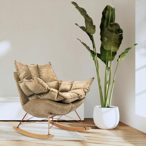 King Home Fotel bujany SWING VELVET khaki
