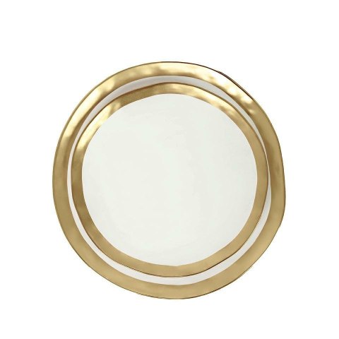 Kare Design KARE komplet 2 talerzy BELL 38 cm biało-złoty