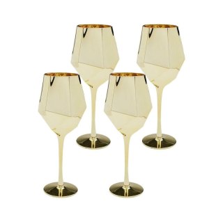 Kare Design KARE komplet 4 kieliszków do wina DIAMOND 660 ml złoty