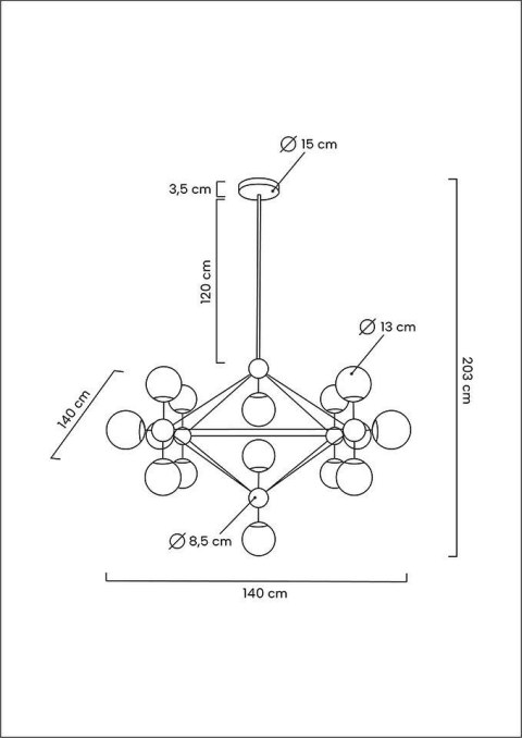 Moosee MOOSEE lampa wisząca ASTRIFERO 15 czarna