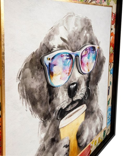 King Home Obraz COFFEE DOG 100x100 cm
