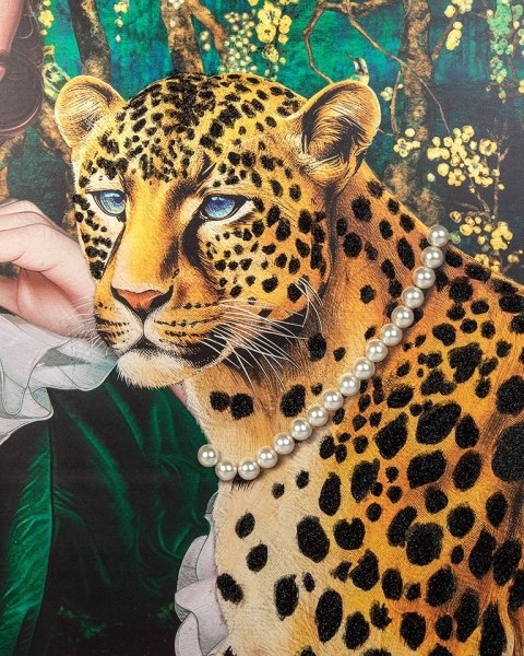 King Home Obraz PEARLS LEOPARD 150x120 cm