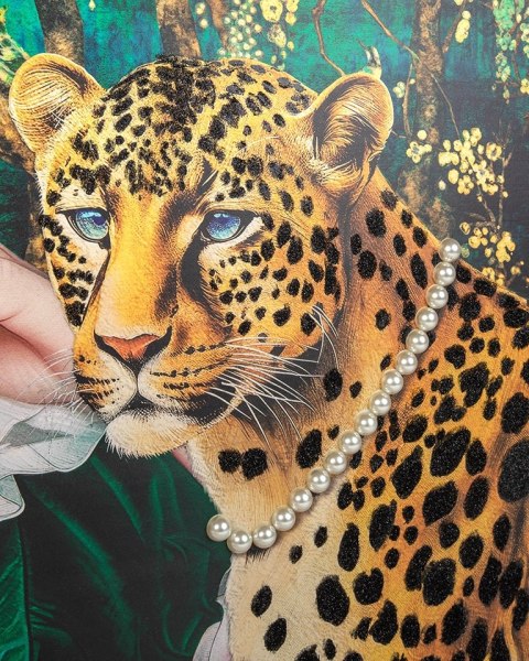 King Home Obraz PEARLS LEOPARD 150x120 cm