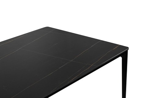 King Home Stół SLIM 200x100 czarny - ceramiczny marmur, aluminium