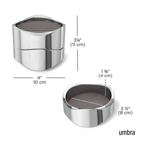 Umbra UMBRA organizer na biżuterię WAVY chrom