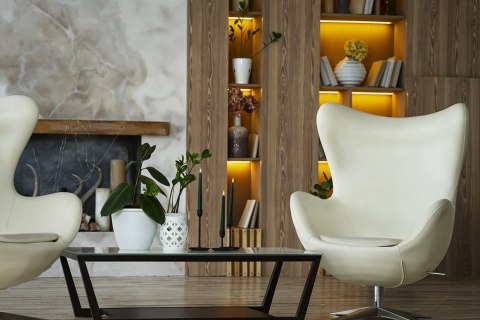 King Home Fotel EGG SZEROKI PU beżowy
