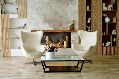 King Home Fotel EGG SZEROKI PU beżowy
