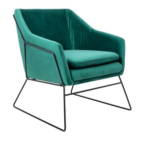 King Home Fotel EMMA VELVET ciemny zielony - welur, metal