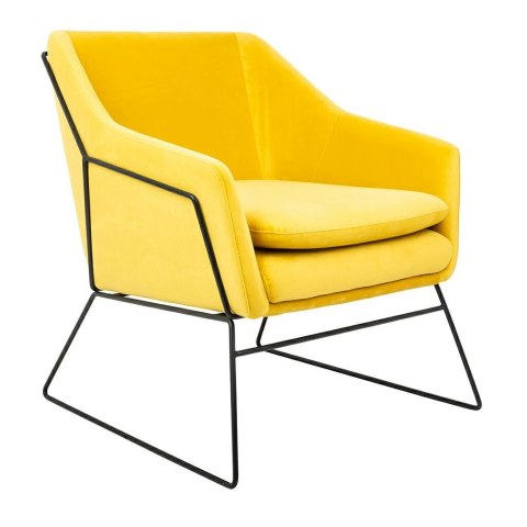 King Home Fotel EMMA VELVET żółty - welur, metal