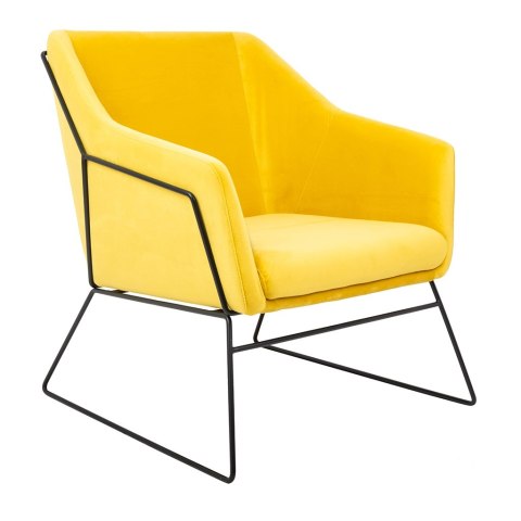 King Home Fotel EMMA VELVET żółty - welur, metal