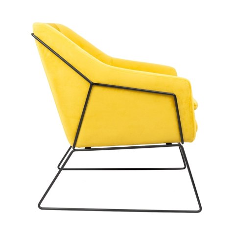 King Home Fotel EMMA VELVET żółty - welur, metal