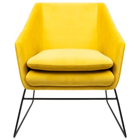 King Home Fotel EMMA VELVET żółty - welur, metal