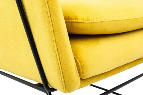 King Home Fotel EMMA VELVET żółty - welur, metal