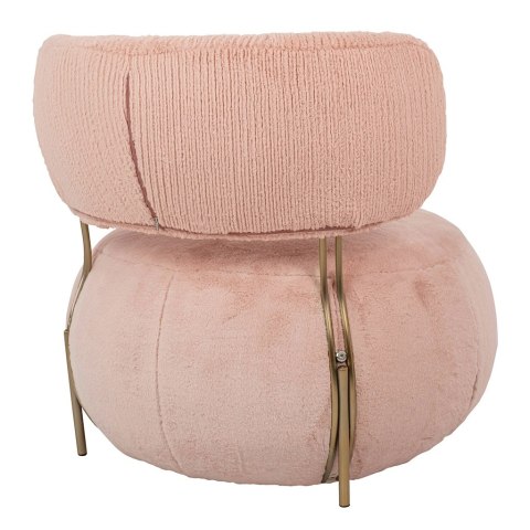 King Home Fotel LOW TEDDY PINK różowy - stal