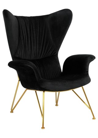 King Home Fotel SHRIMP VELVET czarny / złoty