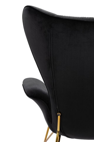 King Home Fotel SHRIMP VELVET czarny / złoty