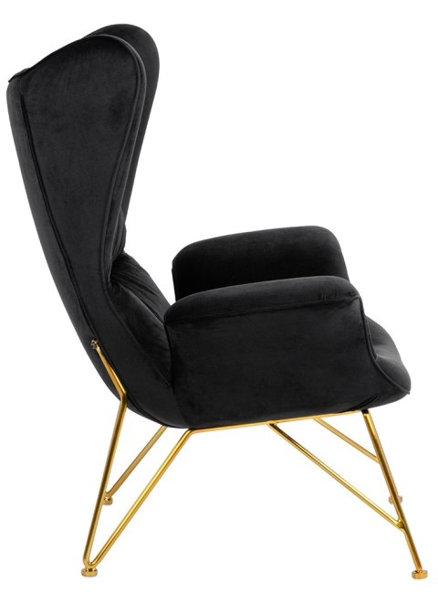 King Home Fotel SHRIMP VELVET czarny / złoty