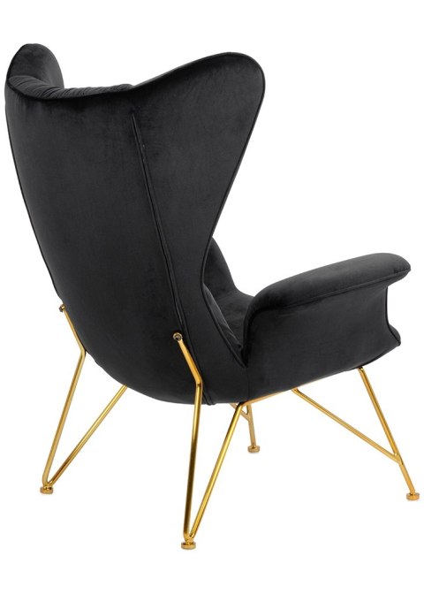 King Home Fotel SHRIMP VELVET czarny / złoty