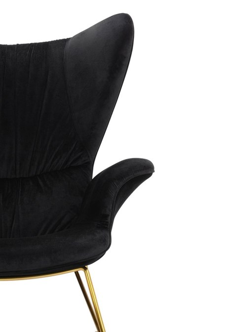 King Home Fotel SHRIMP VELVET czarny / złoty