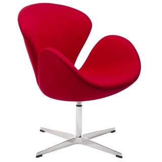 King Home Fotel SWAN WOOL PREMIUM czerwony - wełna, podstawa stal