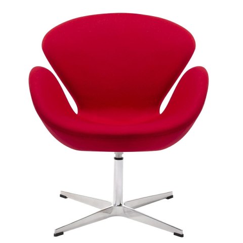 King Home Fotel SWAN WOOL PREMIUM czerwony - wełna, podstawa stal