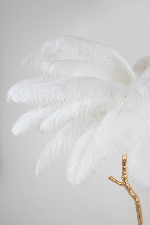 Moosee MOOSEE lampa podłogowa TIFFANY 175 biała mosiądz / naturalne pióra