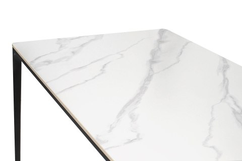 King Home Stół SLIM 200x100 biały, czarny - ceramiczny marmur, aluminium