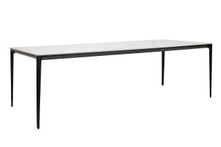 King Home Stół SLIM 240x100 biały, czarny - ceramiczny marmur, aluminium