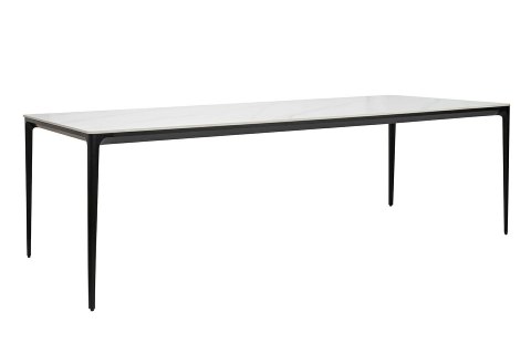 King Home Stół SLIM 240x100 biały, czarny - ceramiczny marmur, aluminium