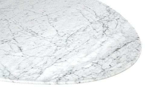 King Home Stół TULIP ELLIPSE MARBLE CARRARA 200 biały - marmur, metal