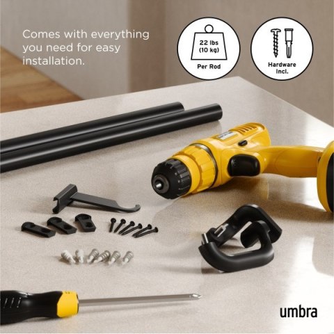 Umbra UMBRA karnisz TWILIGHT 76 - 213 cm czarny mat